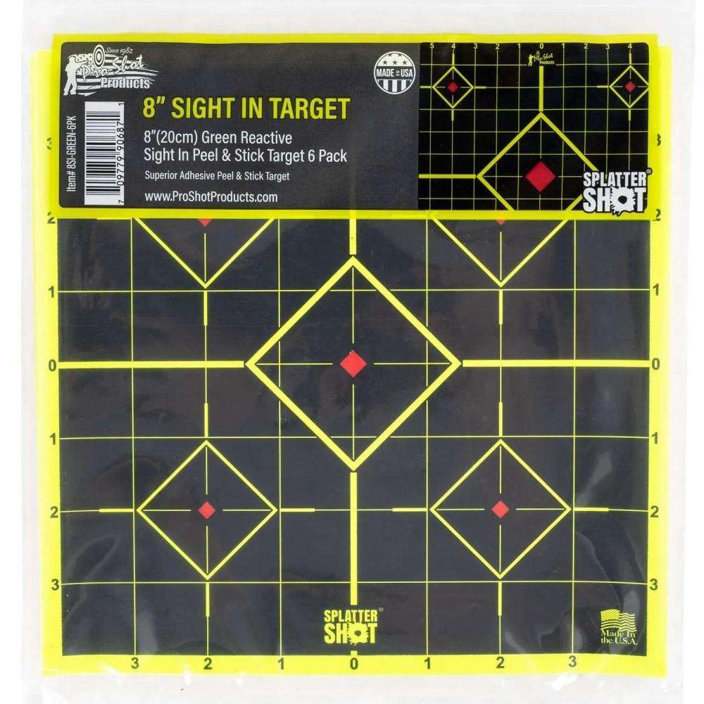 Targets Pro Shot Products Ready Series Splatter Shot 8"" Green Sight-In Target - Peel & Stick - 6 Pack • Model: Ready Series